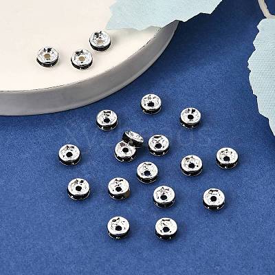 Brass Grade A Rhinestone Spacer Beads RB-A014-Z6mm-02S-1