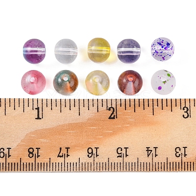 150Pcs 10 Colors Glass Beads GLAA-FS0001-24-1