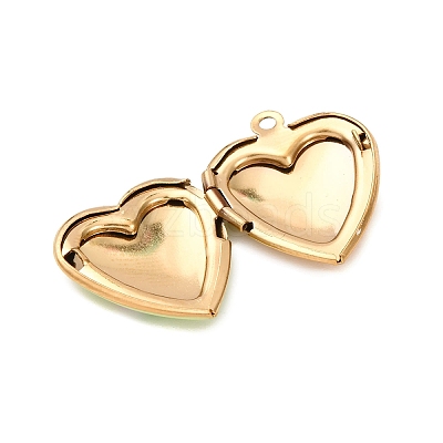 304 Stainless Steel Heart Locket Pendants STAS-Z168-02G-02-1