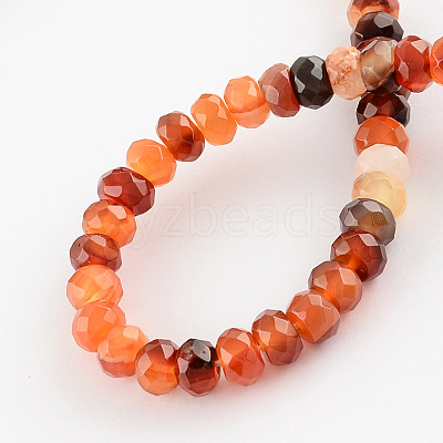 Dyed Natural Carnelian Stone Bead Strands G-R186-08-1