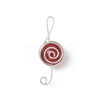4Pcs 4 Styles Natural Amethyst & Carnelian & Green Aventurine & Rose Quartz Round Copper Wire Wrapped Pendants PALLOY-TA00248-02-1