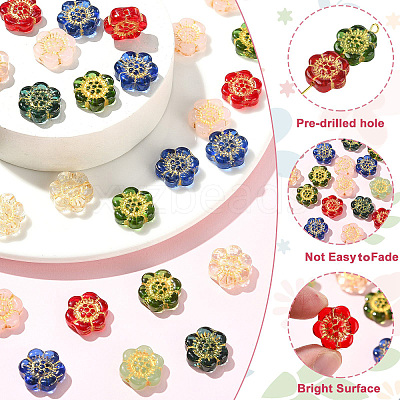 70Pcs 7 Colors Transparent Glass Beads GLAA-CJ0002-92-1