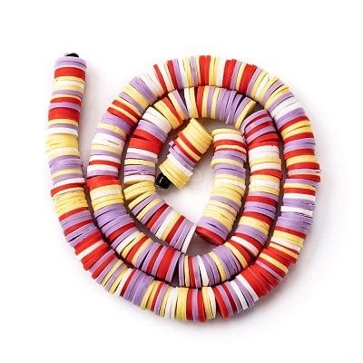 Handmade Polymer Clay Beads Strands CLAY-R089-8mm-T022-1