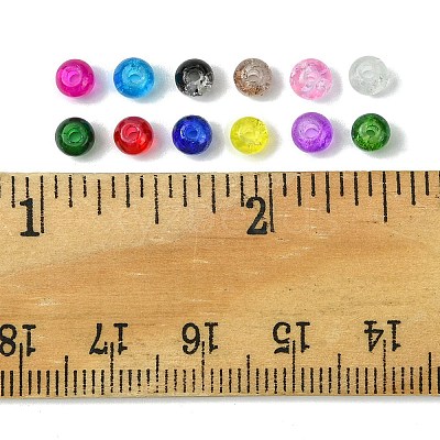 12 Colors Transparent Baking Paint Crackle Glass Beads CCG-FS0001-02B-1
