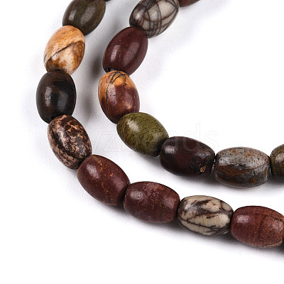 Natural Picasso Jasper/Polychrome Jasper Beads Strands G-N346-02A-05-1