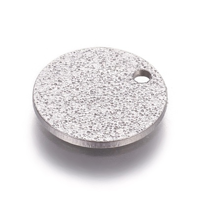 Tarnish Resistant 304 Stainless Steel Textured Pendants STAS-I098-01-10mm-P-1