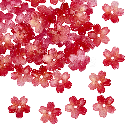 50Pcs Glass Bead Caps FIND-SC0020-20-1