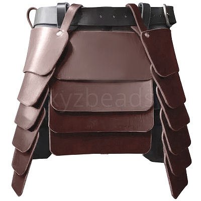 Medieval Viking PU Leather Belt Skirt AJEW-WH20077-031D-1