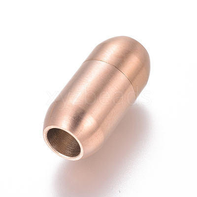 304 Stainless Steel Magnetic Clasps with Glue-in Ends STAS-I120-37RG-C-1