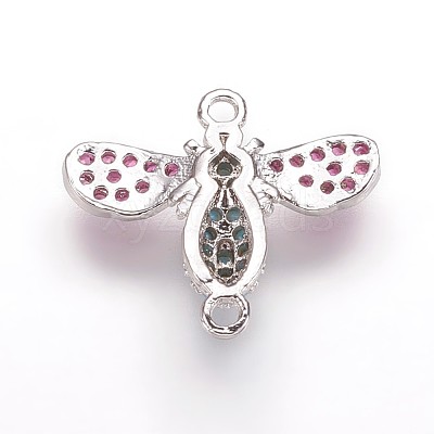 Brass Cubic Zirconia Links ZIRC-K070-03-C03-1