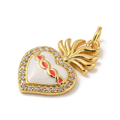 Rack Plating Brass Micro Pave Cubic Zirconia Pendants KK-A200-07G-01-1