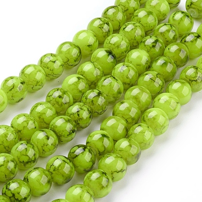 Spray Painted Glass Bead Strands GLAD-S075-8mm-29-1