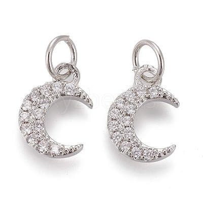 Brass Micro Pave Clear Cubic Zirconia Charms LS-ZIRC-Z005-01C-1
