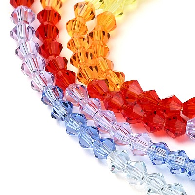 Transparent Gradient Color Glass Beads Strands GLAA-F131-01A-01-1
