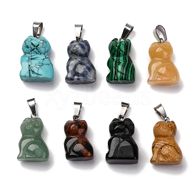 Natural & Synthetic Mixed Gemstone Pendants G-B127-08P-1