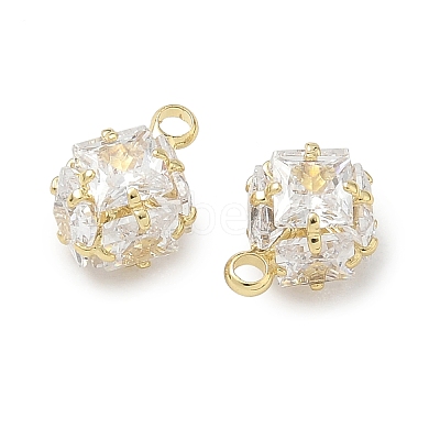Brass Pave Clear Cubic Zirconia Charms CU-CBAD360-08G-02-1