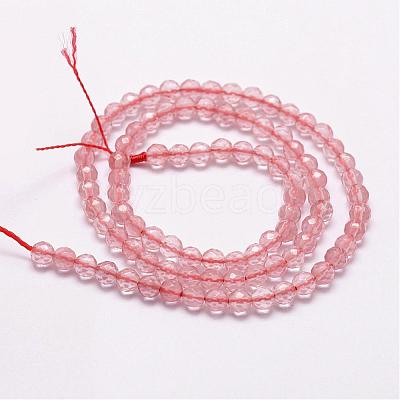 Cherry Quartz Glass Beads Strands G-D840-43-4mm-1