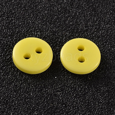 2-Hole Flat Round Resin Sewing Buttons for Costume Design BUTT-E119-24L-18-1