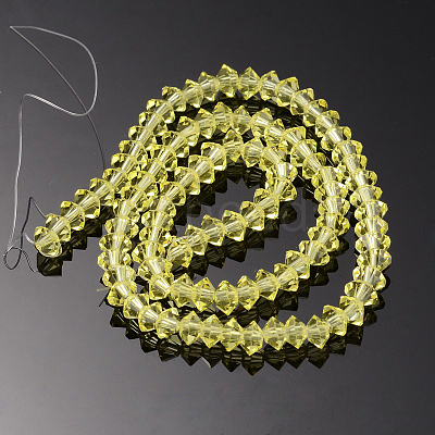 Faceted Bicone Transparent Glass Bead Strands GLAA-J082-A12-1
