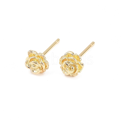 Brass Stud Earrings EJEW-P346-01C-G-1