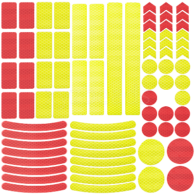 2 Sheet 2 Color Waterproof Plastic Reflective Sticker DIY-GF0004-87-1