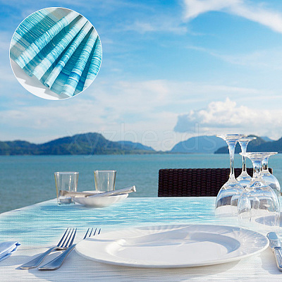 2Pcs 2 Style Gradient Summer Ocean Beach Burlap Table Runner AJEW-DR0001-17-1