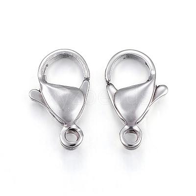 Tarnish Resistant 304 Stainless Steel Lobster Claw Clasps STAS-H353-G-02P-1