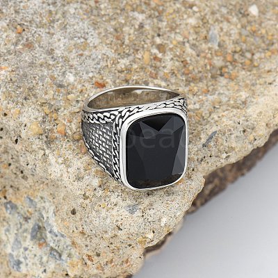 304 Stainless Steel with Cubic Zirconia Finger Rings for Men FS-WG67565-21-1