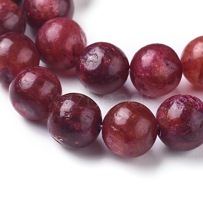 Natural Thulite Beads Strands G-D0006-C16-8mm-1