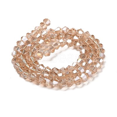 Transparent Electroplate Glass Beads Strands GLAA-F029-4mm-A12-1