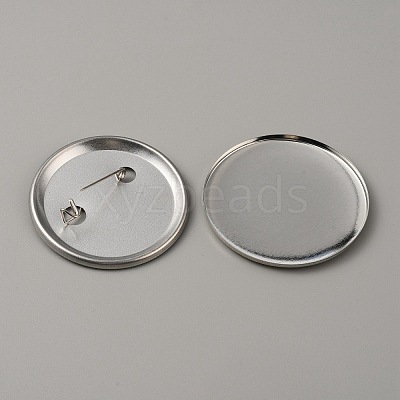 Flat Round Iron Badge Button Parts DIY-WH0297-15E-1