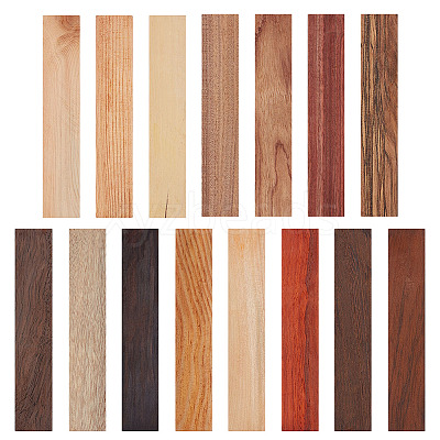 15Pcs 15 Colors Wood Blank Bookmarks for DIY Engraved Craft WOOD-ME0001-05-1