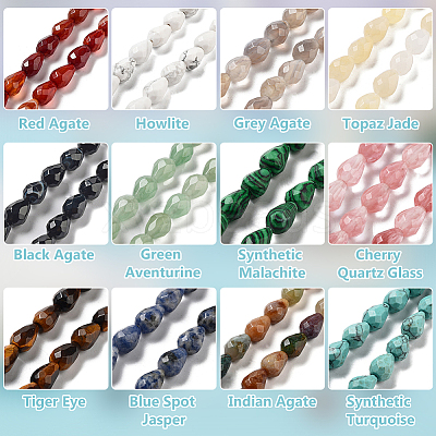 48Pcs 12 Styles Mixed Gemstone Beads G-NB0005-83-1