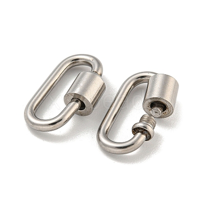 Non-Tarnish 304 Stainless Steel Screw Carabiner Lock Charms STAS-C092-01C-P-1