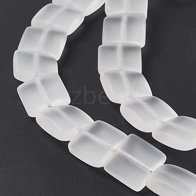 Transparent Frosted Glass Beads Strands FGLA-S001-01G-1