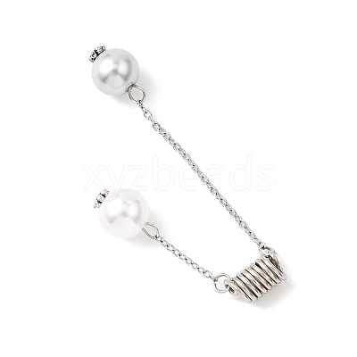 Round ABS Plastic Imitation Pearl Pendants PALLOY-JF04684-01-1