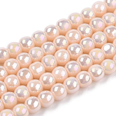 Electroplate Opaque Glass Beads Strands GLAA-T032-P4mm-AB09-1