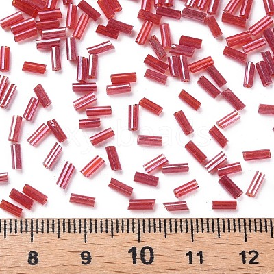 Transparent Colours Luster Glass Bugle Beads SEED-N005-001-A06-1