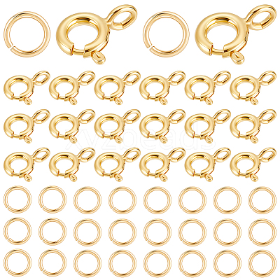 Brass Spring Ring Clasps KK-BBC0025-65-1