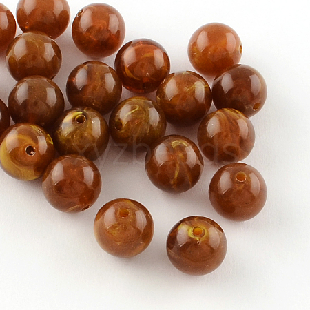 Round Imitation Gemstone Acrylic Beads X-OACR-R029-8mm-19-1