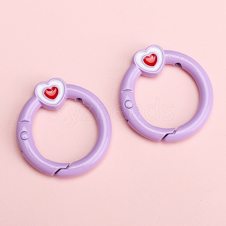 Alloy Enamel Spring Gate Rings PW-WG74BFF-11-1