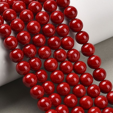 Synthetic Mashan Jade Round Beads Strands G-D263-8mm-XS31-01-1