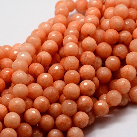 Dyed Natural White Jade Round Beads Strands G-E313-8mm-03-1