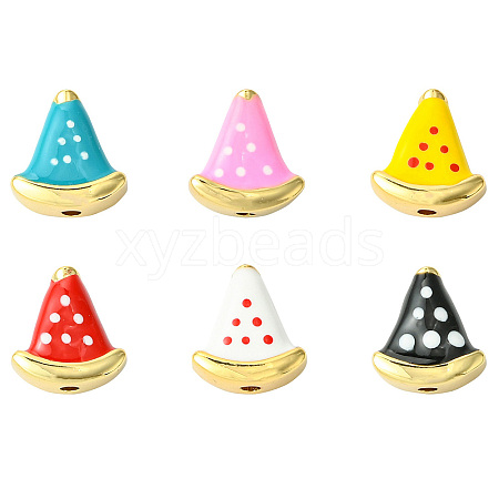 6Pcs 6 Colors Rack Plating Brass Beads KK-CJ0002-60-1