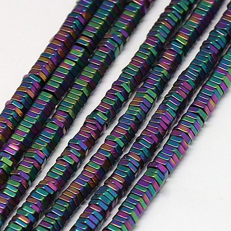 Electroplate Non-magnetic Synthetic Hematite Beads Strands G-J165-3mm-07-1