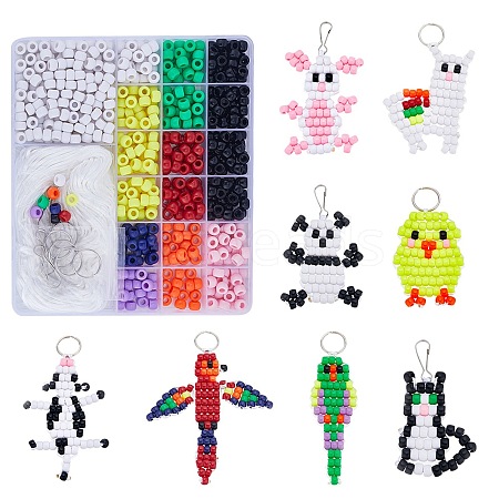 SUNNYCLUE DIY Animal Keychain Making Kit DIY-SC0022-59-1