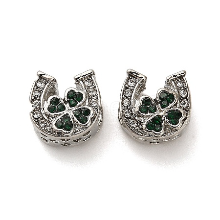 Alloy Rhinestone European Beads FIND-Q115-09P-1