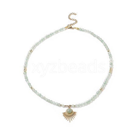 Natural Green Aventurine Beaded Necklaces NJEW-JN04226-01-1