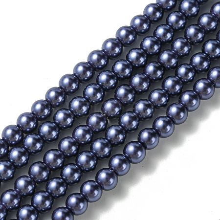 Eco-Friendly Dyed Glass Pearl Beads Strands HY-A008-6mm-RB079-1