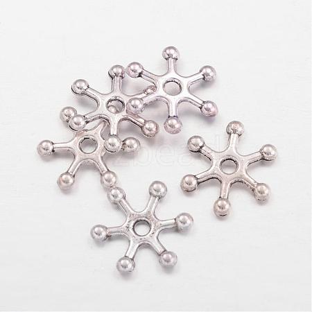 Tibetan Style Alloy Snowflake Beads X-TIBEB-S006-AS-FF-1